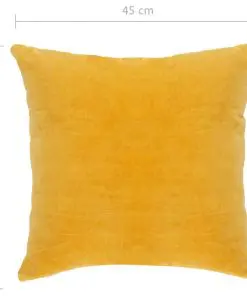 vidaXL Cushions Cotton Velvet 2 pcs 45×45 cm Yellow
