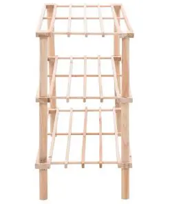 vidaXL 3-Tier Shoe Rack Solid Fir Wood