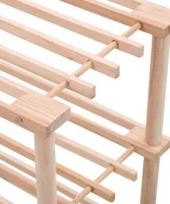 vidaXL 3-Tier Shoe Rack Solid Fir Wood
