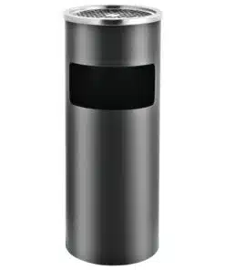 vidaXL Ashtray Dustbin Hotel 30 L Steel Grey