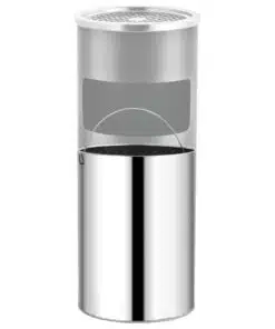 vidaXL Ashtray Dustbin Hotel 30 L Steel Grey