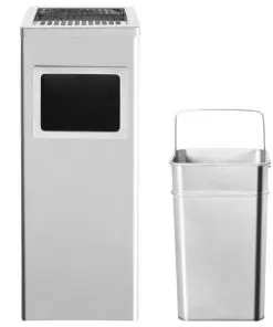 vidaXL Ashtray Dustbin Hotel 36 L Stainless Steel