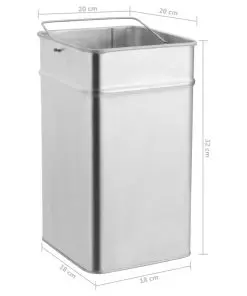 vidaXL Ashtray Dustbin Hotel 36 L Stainless Steel