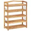 vidaXL 5-Tier Shoe Rack 64x26x80 cm Solid Acacia Wood