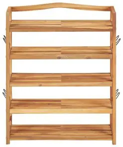 vidaXL 5-Tier Shoe Rack 64x26x80 cm Solid Acacia Wood