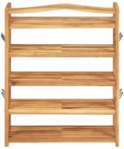 vidaXL 5-Tier Shoe Rack 64x26x80 cm Solid Acacia Wood