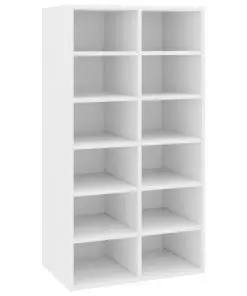 vidaXL Shoe Rack White 54x34x100 cm Chipboard
