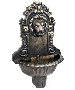 vidaXL Wall Fountain Lion Head Design Bronze