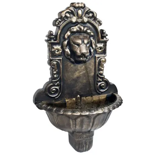 vidaXL Wall Fountain Lion Head Design Bronze