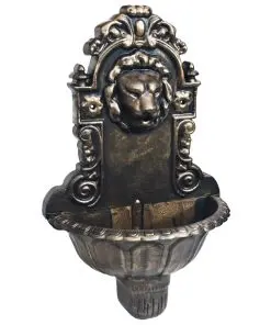 vidaXL Wall Fountain Lion Head Design Bronze