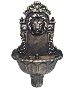 vidaXL Wall Fountain Lion Head Design Bronze