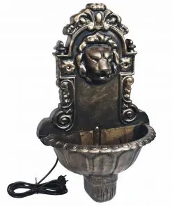 vidaXL Wall Fountain Lion Head Design Bronze
