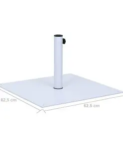 vidaXL Parasol Base White Steel Square 17 kg