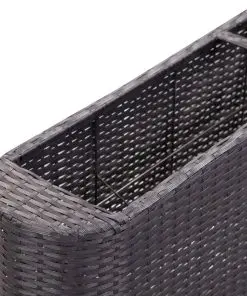 vidaXL Garden Raised Bed 120x24x40 cm Poly Rattan Black