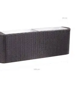 vidaXL Garden Raised Bed 120x24x40 cm Poly Rattan Black