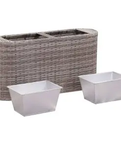 vidaXL Garden Raised Bed 80x25x40 cm Poly Rattan Grey