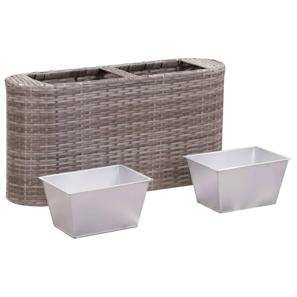 vidaXL Garden Raised Bed 80x25x40 cm Poly Rattan Grey
