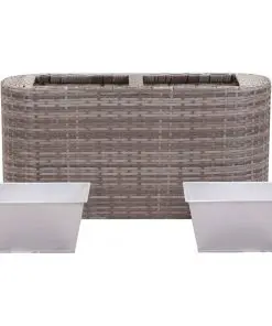 vidaXL Garden Raised Bed 80x25x40 cm Poly Rattan Grey