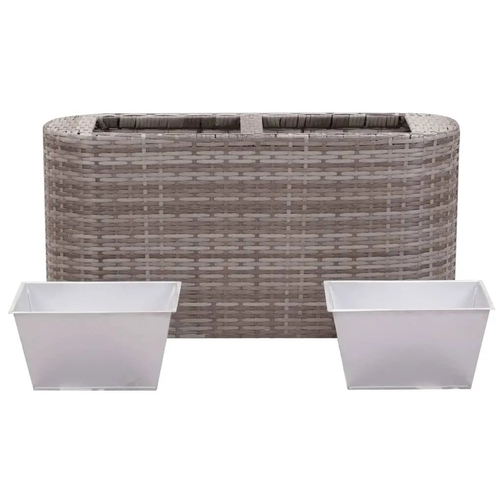 vidaXL Garden Raised Bed 80x25x40 cm Poly Rattan Grey