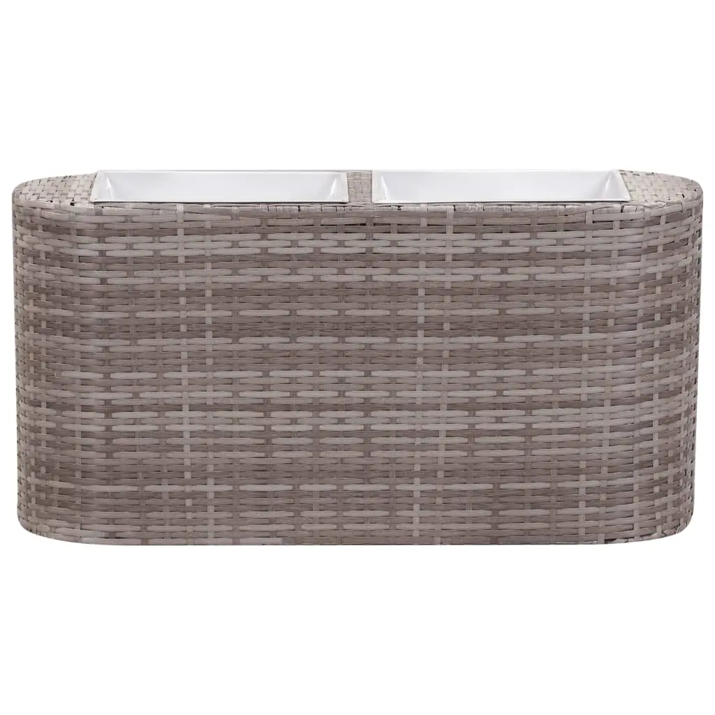 vidaXL Garden Raised Bed 80x25x40 cm Poly Rattan Grey