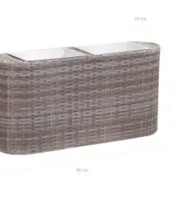 vidaXL Garden Raised Bed 80x25x40 cm Poly Rattan Grey