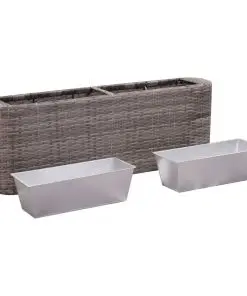 vidaXL Garden Raised Bed 120x24x40 cm Poly Rattan Grey