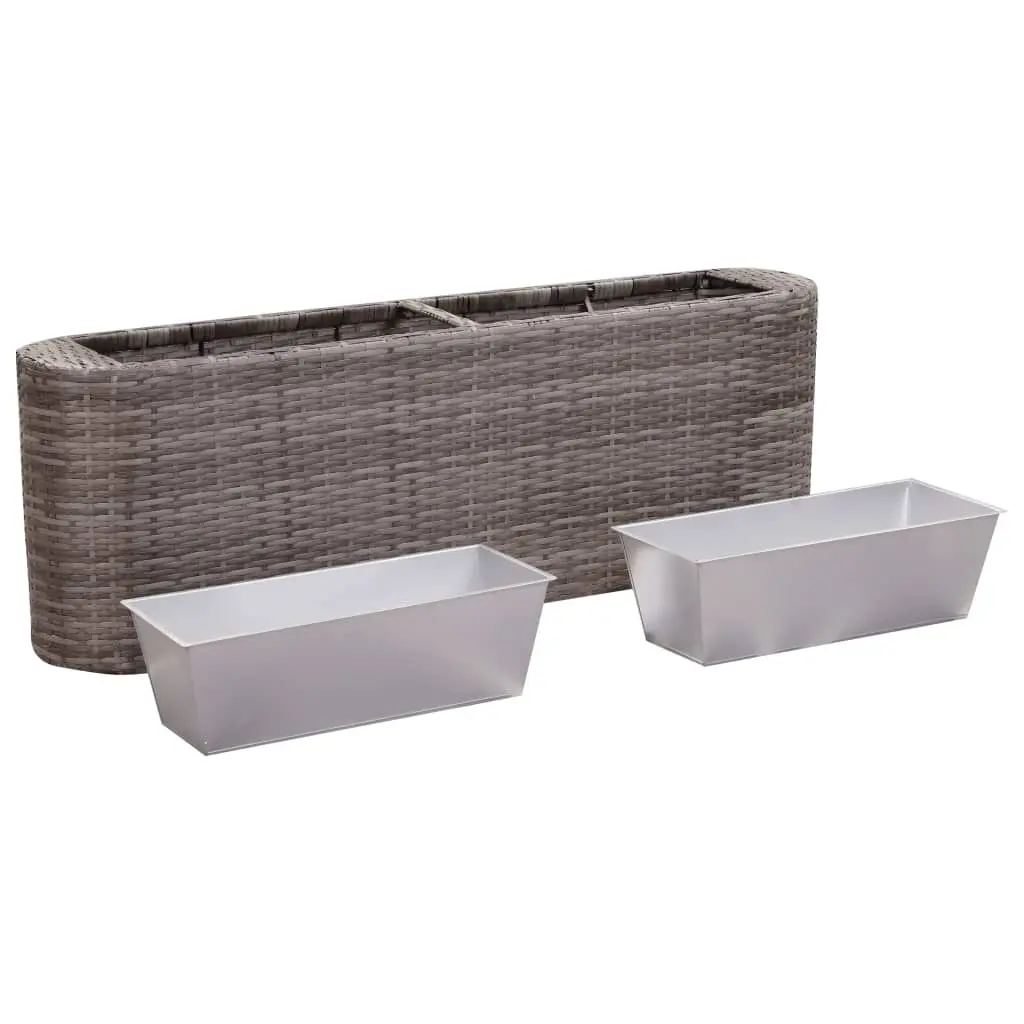 vidaXL Garden Raised Bed 120x24x40 cm Poly Rattan Grey