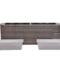 vidaXL Garden Raised Bed 120x24x40 cm Poly Rattan Grey