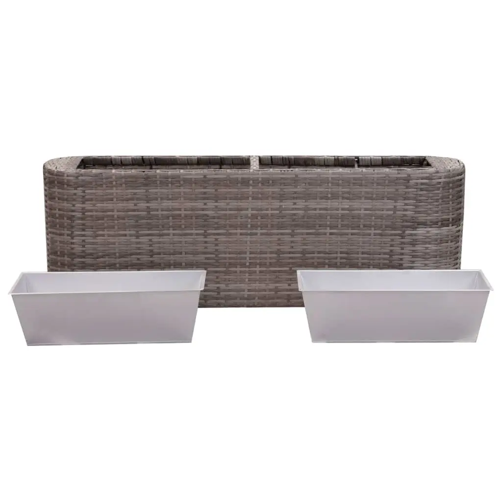 vidaXL Garden Raised Bed 120x24x40 cm Poly Rattan Grey