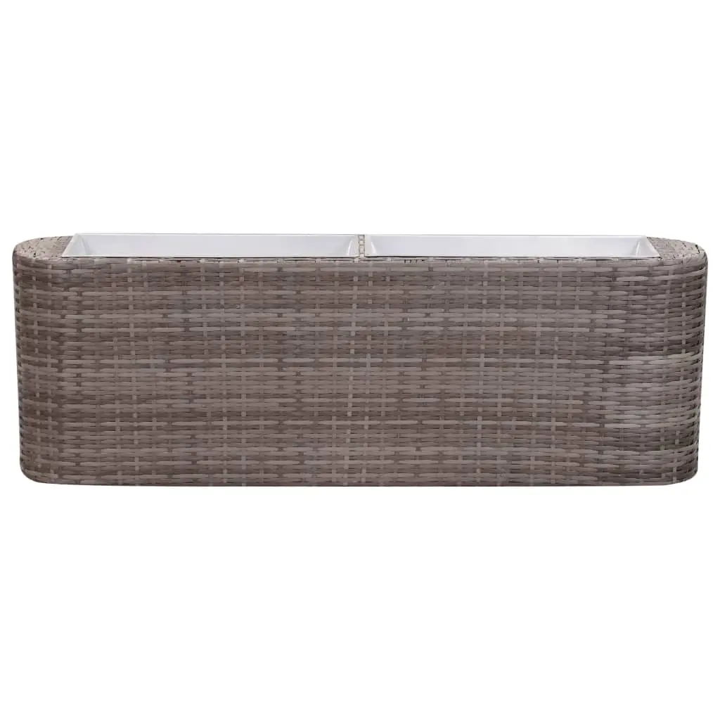 vidaXL Garden Raised Bed 120x24x40 cm Poly Rattan Grey