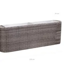 vidaXL Garden Raised Bed 120x24x40 cm Poly Rattan Grey