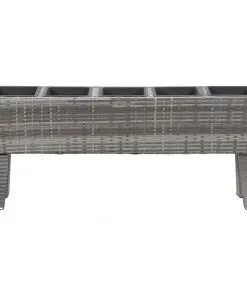 vidaXL Garden Raised Bed with Legs and 5 Pots 118x25x50 cm Poly Rattan Grey