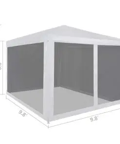 vidaXL Party Tent with 4 Mesh Sidewalls 3×3 m