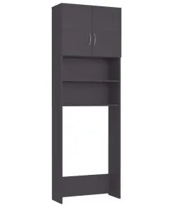 vidaXL Washing Machine Cabinet Grey 64×25.5×190 cm Chipboard