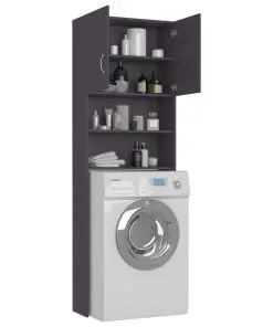 vidaXL Washing Machine Cabinet Grey 64×25.5×190 cm Chipboard