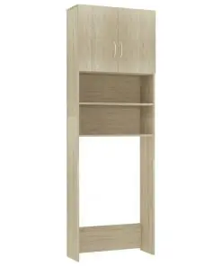 vidaXL Washing Machine Cabinet Sonoma Oak 64×25.5×190 cm Chipboard