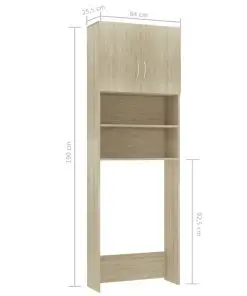 vidaXL Washing Machine Cabinet Sonoma Oak 64×25.5×190 cm Chipboard