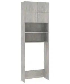 vidaXL Washing Machine Cabinet Concrete Grey 64×25.5×190 cm Chipboard