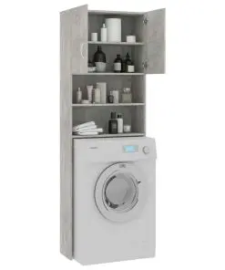 vidaXL Washing Machine Cabinet Concrete Grey 64×25.5×190 cm Chipboard