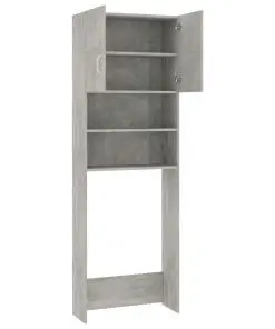 vidaXL Washing Machine Cabinet Concrete Grey 64×25.5×190 cm Chipboard