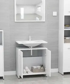 vidaXL Bathroom Cabinet White 60x33x58 cm Chipboard