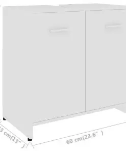vidaXL Bathroom Cabinet White 60x33x58 cm Chipboard