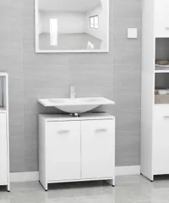 vidaXL Bathroom Cabinet White 60x33x58 cm Chipboard