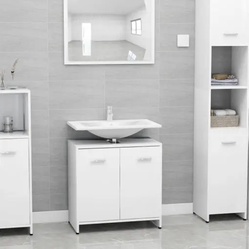 vidaXL Bathroom Cabinet White 60x33x58 cm Chipboard