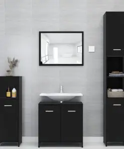 vidaXL Bathroom Cabinet Black 60x33x58 cm Chipboard