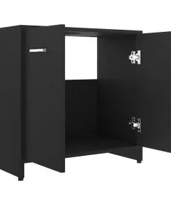 vidaXL Bathroom Cabinet Black 60x33x58 cm Chipboard