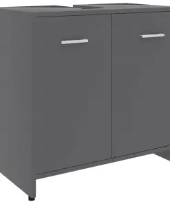 vidaXL Bathroom Cabinet Grey 60x33x58 cm Chipboard