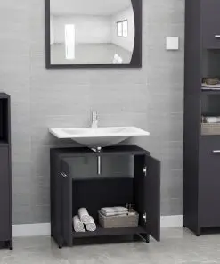 vidaXL Bathroom Cabinet Grey 60x33x58 cm Chipboard