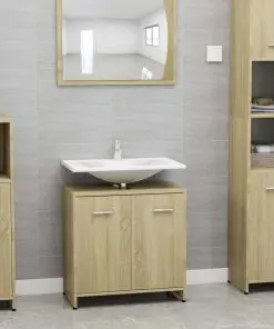 vidaXL Bathroom Cabinet Sonoma Oak 60x33x58 cm Chipboard