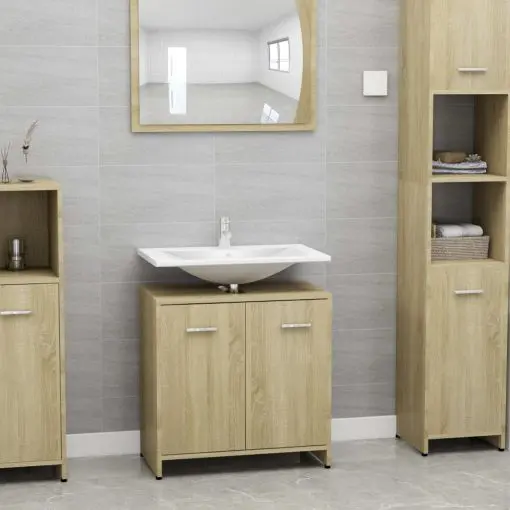 vidaXL Bathroom Cabinet Sonoma Oak 60x33x58 cm Chipboard